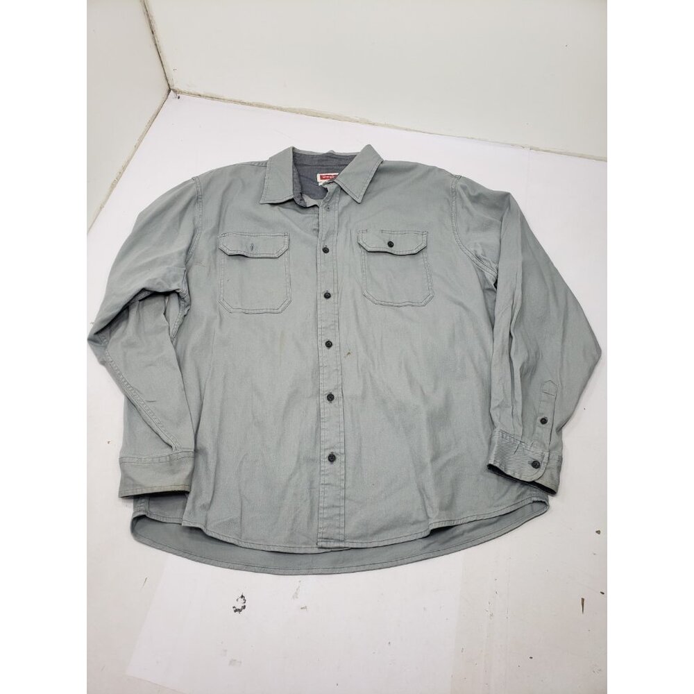 Wrangler Flex For Comfort Mens Grey Long Sleeve Button Up Shirt Size XL
